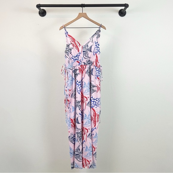 NWT Loft Fish Double Side Tie Maxi Dress - Picture 5 of 7